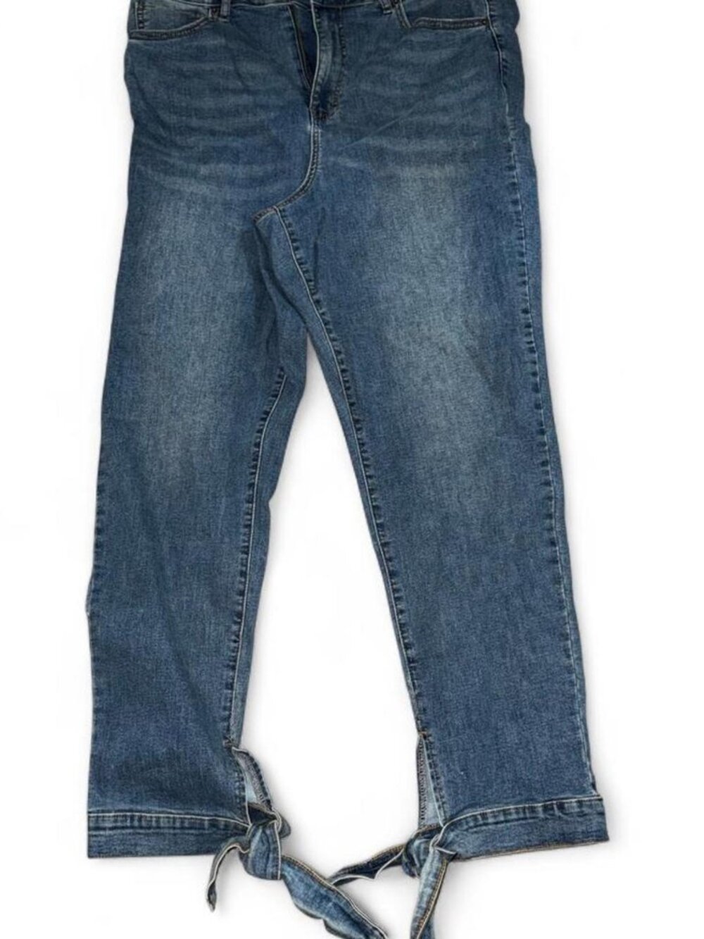Fashion to Figure Ankle Side Tie Pant Medium Blue Wash Size 16 Jeans